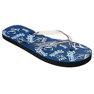 Women's Kansas City Royals Multi-Logo Glitter Flip-Flops