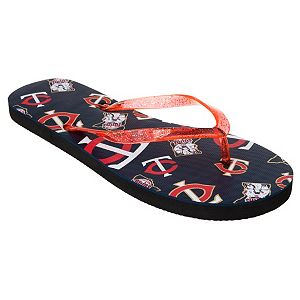 Women's Minnesota Twins Multi-Logo Glitter Flip-Flops