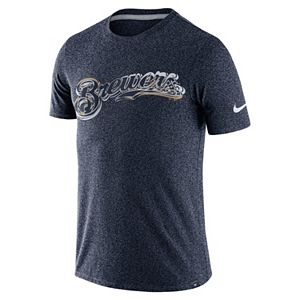 Men's Nike Milwaukee Brewers Marled Wordmark Tee