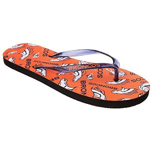 Women's Denver Broncos Multi-Logo Glitter Flip-Flops