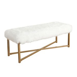 HomePop Faux-Fur Bench