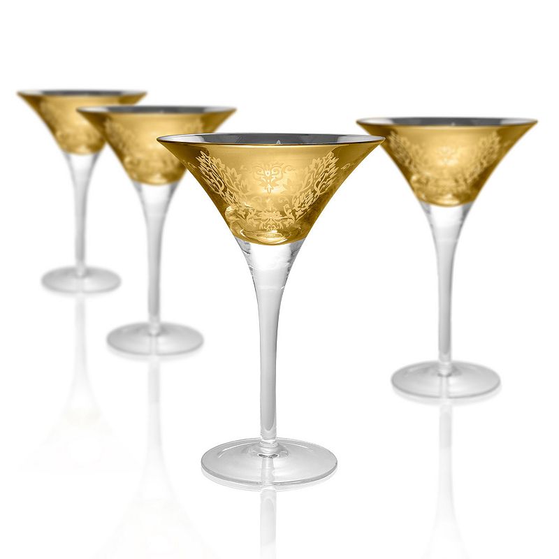 UPC 635452522703 product image for Artland Brocade 4-pc. Martini Glass Set, Gold | upcitemdb.com