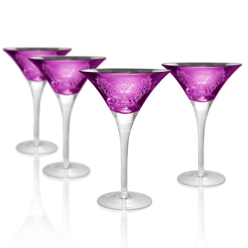 UPC 635452522505 product image for Artland Brocade 4-pc. Martini Glass Set, Purple | upcitemdb.com