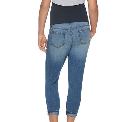 Maternity a:glow Belly Panel Faded Capri Jeans