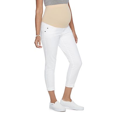 Maternity a:glow Belly Panel Faded Capri Jeans