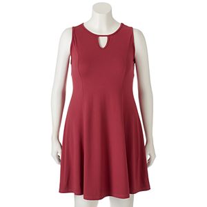 Juniors' Plus Size Mudd® Keyhole Fit & Flare Dress