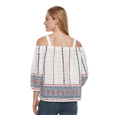 Women's Sonoma Goods For Life® Embroidered Off-the-Shoulder Top