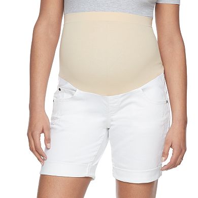 Maternity a:glow Belly Panel Bermuda Jean Shorts