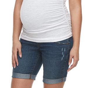 Maternity a:glow Belly Panel Bermuda Jean Shorts