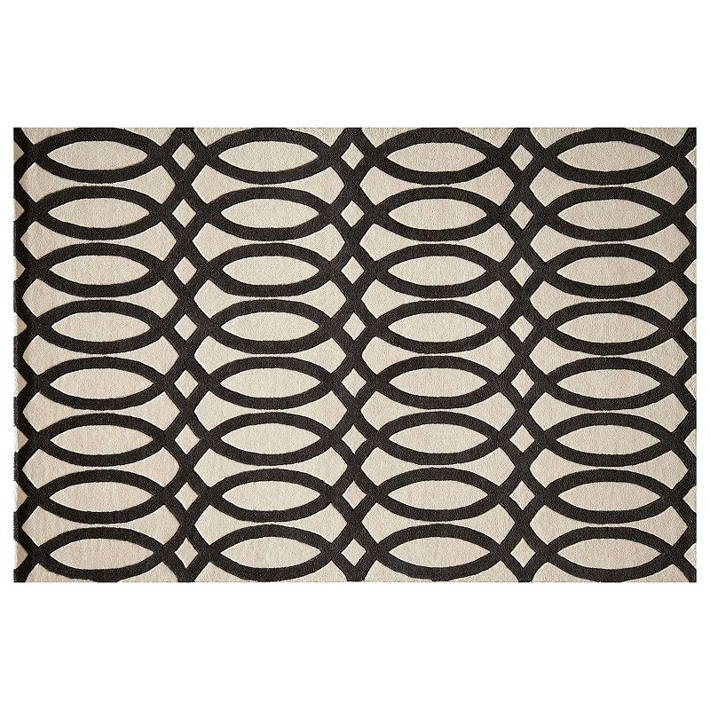 Momeni Delhi Infinity Trellis Wool Rug, Black, 5X8 Ft