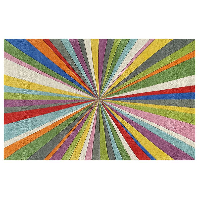 Momeni Delhi Optic Striped Wool Rug, Multicolor, 5X8 Ft