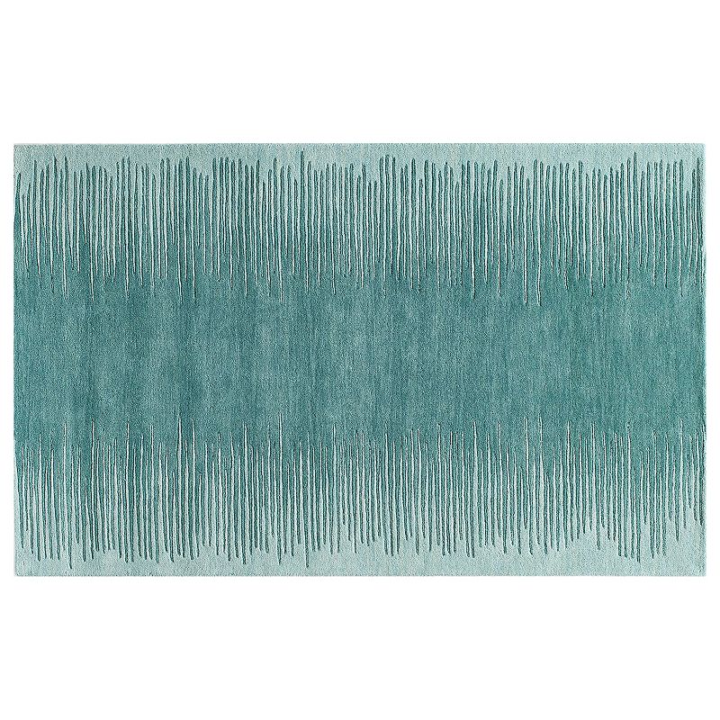 Momeni Delhi Seismic Striped Wool Rug, Turquoise/Blue, 2X8 Ft