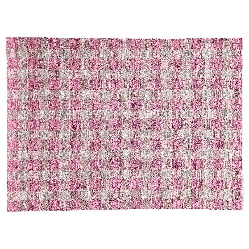 Momeni Geo Gingham Rug, Light Pink, 2X7.5 Ft