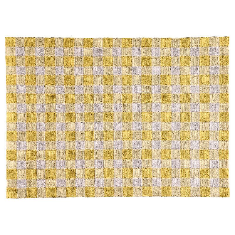 Momeni Geo Gingham Rug, Lt Yellow, 5X7 Ft