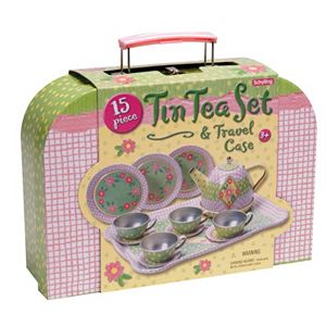 Schylling Children's Tin Tea Set with Travel Case