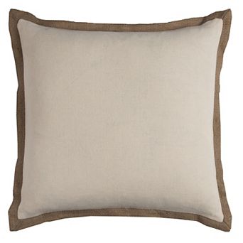 Rizzy Home Solid Jute Trim Throw Pillow