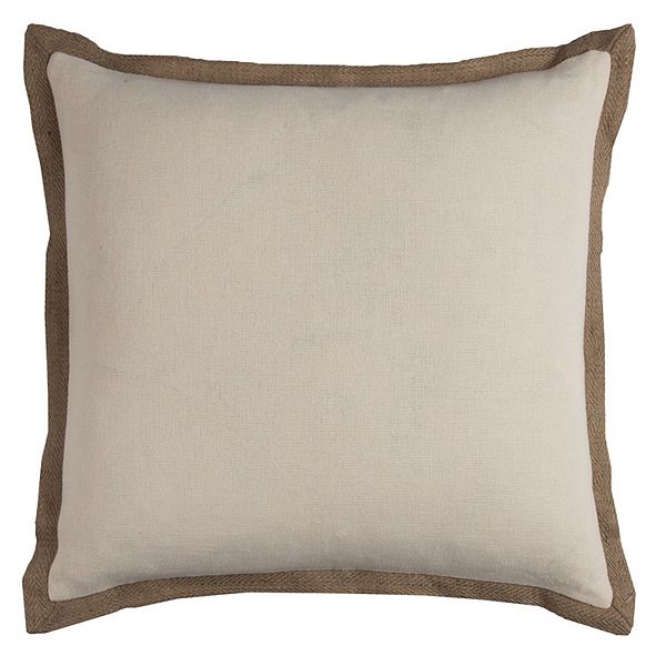 Rizzy Home Solid Jute Trim Throw Pillow