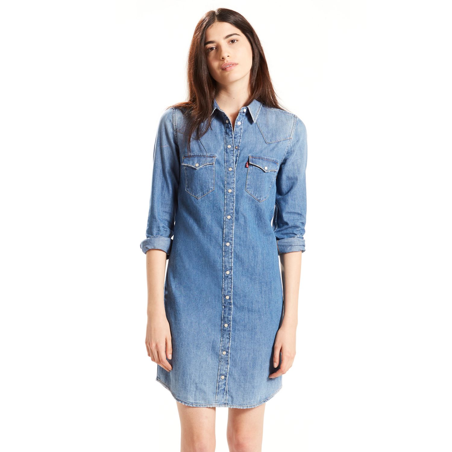 blue jean shirt dress