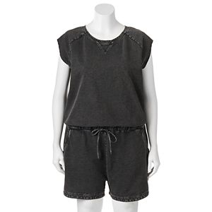 madden NYC Juniors' Plus Size French Terry Romper