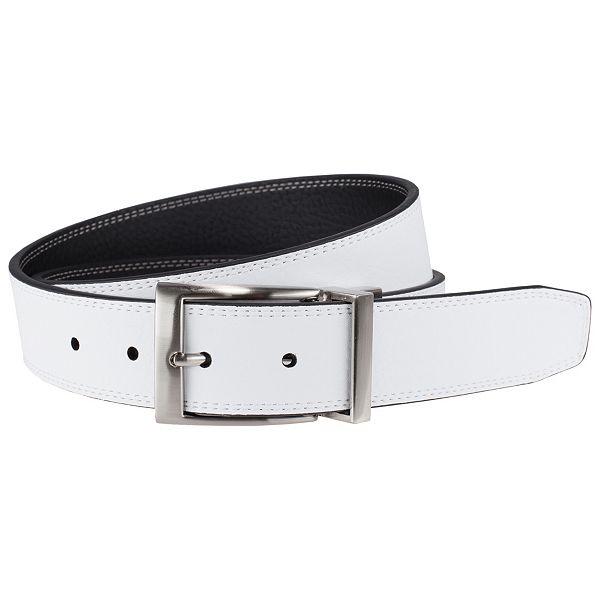 Men s Nike Black White Stitched Reversible Leather Belt