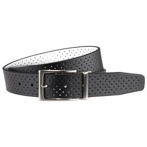 Men's Nike Black & White Perforated Reversible Leather Belt