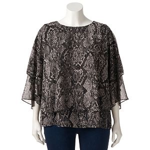 Plus Size Jennifer Lopez Chiffon Popover Top