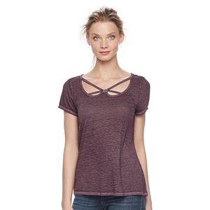 Women's Rock & Republic® Strappy Cutout Tee