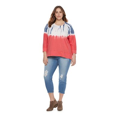 Plus Size Sonoma Goods For Life® Tie-Dye French Terry Sweatshirt