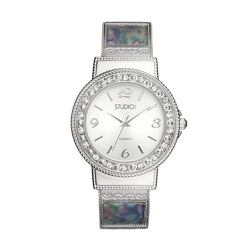 Studio Time Women's Simulated Abalone Cuff Watch