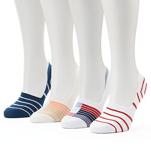 Women's Keds 4-pk. Striped Combed Cotton Non-Slip Liner Socks