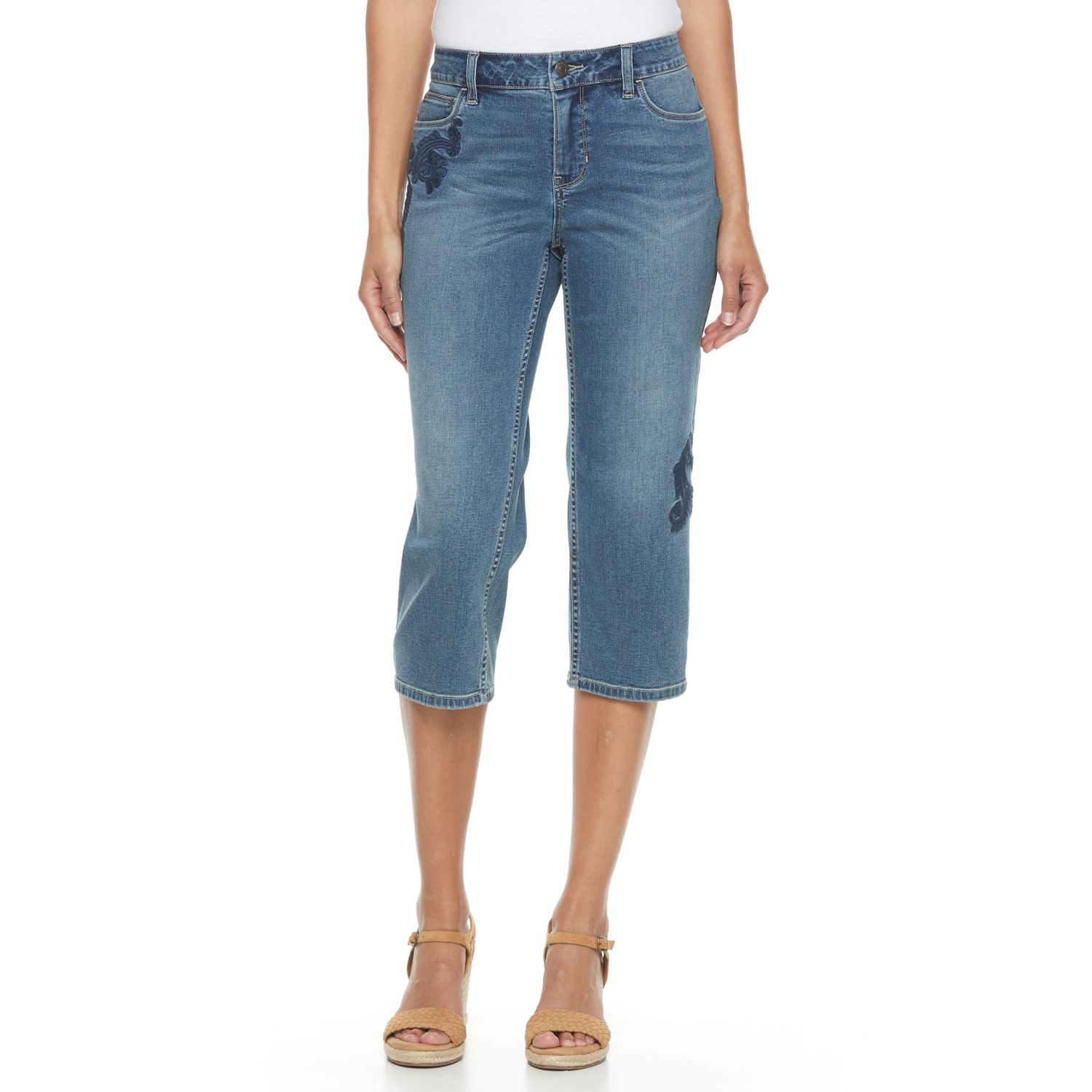 womens denim capri