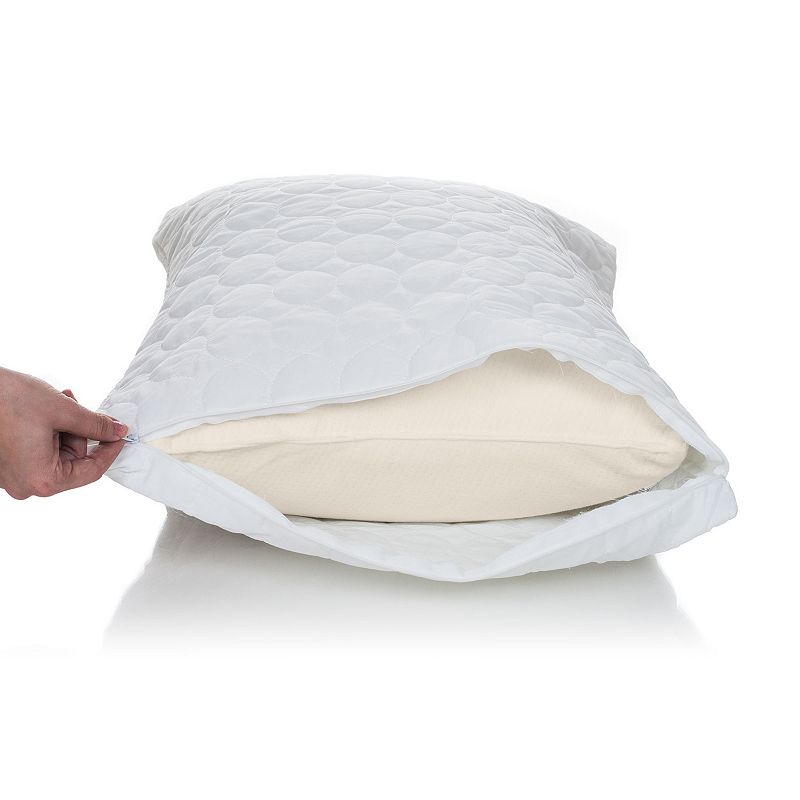 Portsmouth Home Cotton Pillow Protector, White, Queen