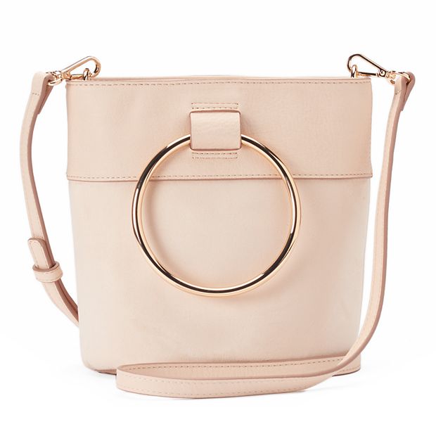 Leather Top Handle Bag With O Ring Women's Crossbody 