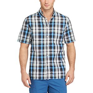 Men's Chaps Classic-Fit Plaid Performance Button-Down Camp Shirt