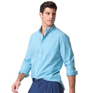 Men's Chaps Classic-Fit Striped Poplin Stretch Button-Down Shirt