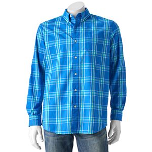 Men's Chaps Plaid Stretch Button-Down Shirt