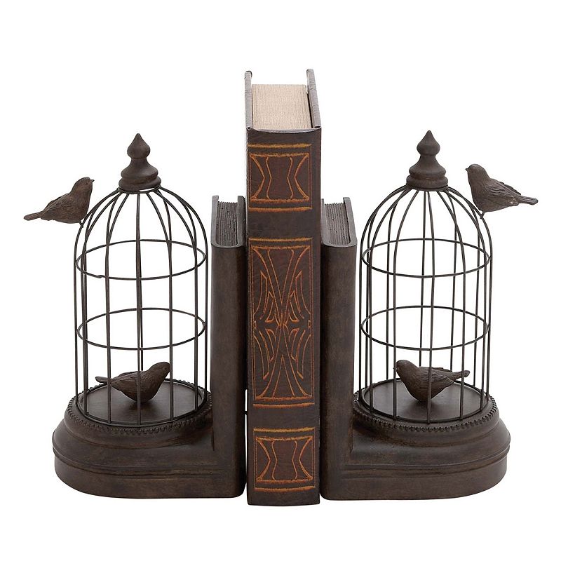 Birdcage Bookends 2-piece Set, Black
