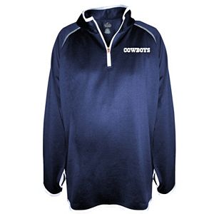 Plus Size Majestic Dallas Cowboys Quarter-Zip Fleece Pullover