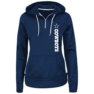 Plus Size Majestic Dallas Cowboys Quarter-Zip Fleece Pullover Hoodie