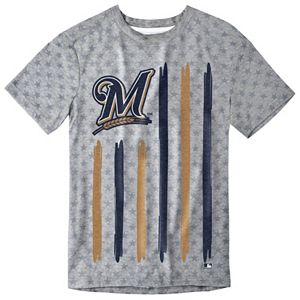 Men's Milwaukee Brewers Big Logo Flag Tee