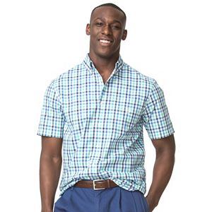 Men's Chaps Classic-Fit Gingham-Plaid Easy-Care Button-Down Shirt