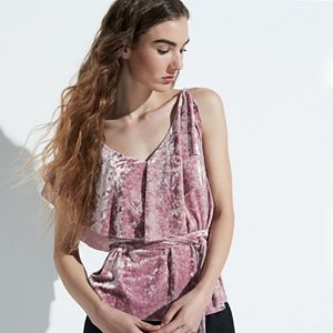 k/lab Ruffle Velvet Top