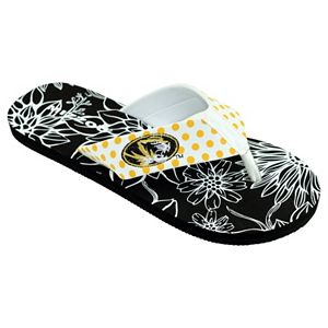 Women's College Edition Missouri Tigers Floral Polka-Dot Flip-Flops