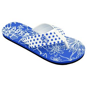 Women's College Edition Duke Blue Devils Floral Polka-Dot Flip-Flops