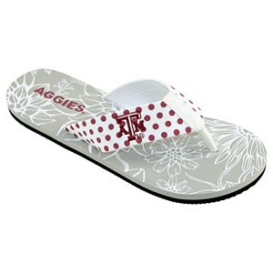 Women's College Edition Texas A&M Aggies Floral Polka-Dot Flip-Flops