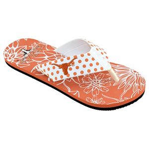 Women's College Edition Texas Longhorns Floral Polka-Dot Flip-Flops