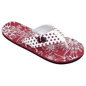 Women's College Edition South Carolina Gamecocks Floral Polka-Dot Flip-Flops