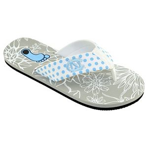 Women's College Edition North Carolina Tar Heels Floral Polka-Dot Flip-Flops