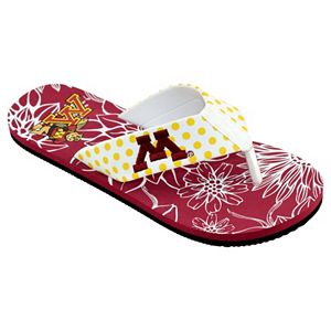 Women's College Edition Minnesota Golden Gophers Floral Polka-Dot Flip-Flops