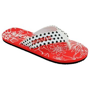 Women's College Edition Cincinnati Bearcats Floral Polka-Dot Flip-Flops